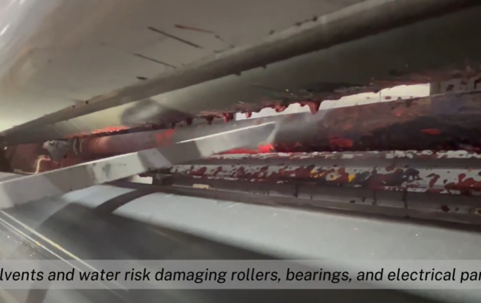 picture of cardboard production line with dry ice blasting
